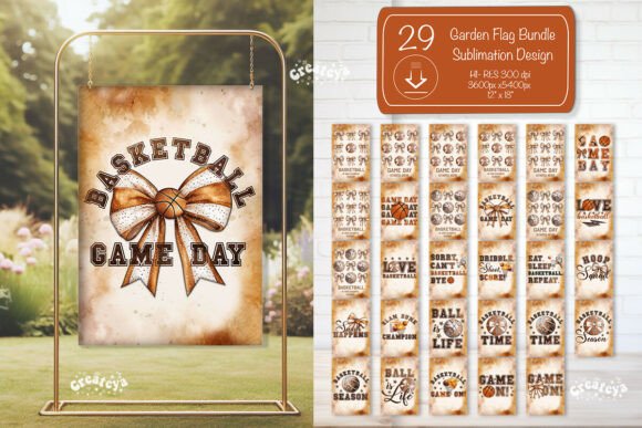 Basketball Garden Flag PNG Bundle Review