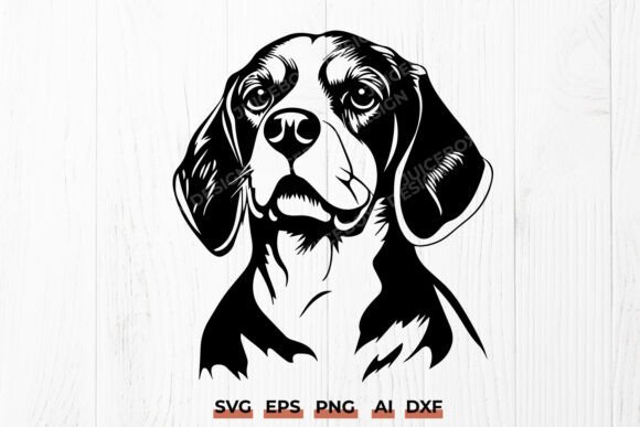 Beagle Dog Head SVG Cut File for Cricut