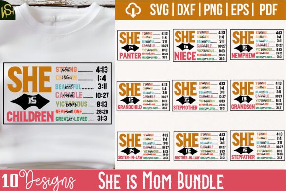 She is Mom Bundle: A Thoughtful Embroidery Design for Heartfelt Projects